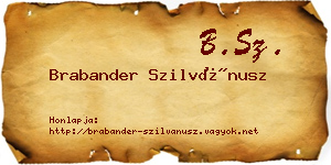 Brabander Szilvánusz névjegykártya